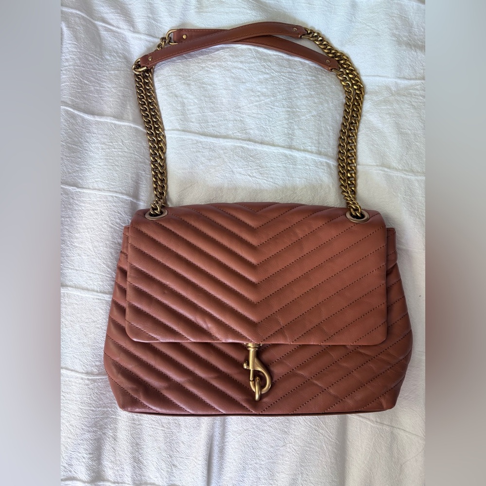 Rebecca Minkoff Edie Shoulder Bag- Quilted Leather Tan Shoulder Bag